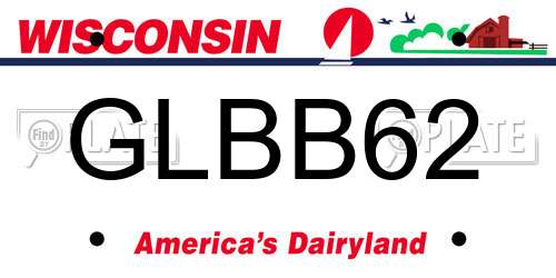 GLBB62 Wisconsin License Plate