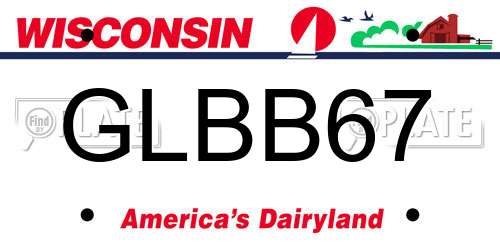 GLBB67 Wisconsin License Plate