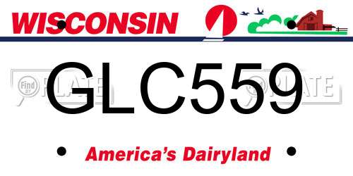 GLC559 Wisconsin License Plate