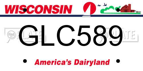 GLC589 Wisconsin License Plate