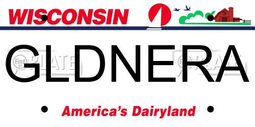 GLDNERA Wisconsin License Plate