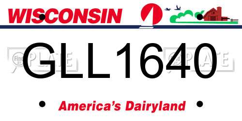 GLL1640 Wisconsin License Plate