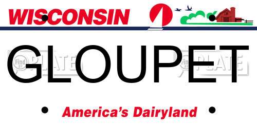GLOUPET Wisconsin License Plate