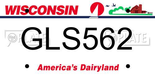GLS562 Wisconsin License Plate