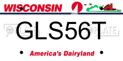 GLS56T Wisconsin License Plate