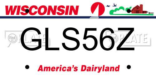 GLS56Z Wisconsin License Plate