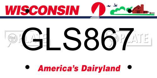 GLS867 Wisconsin License Plate