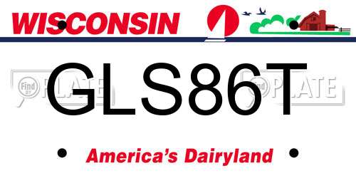 GLS86T Wisconsin License Plate