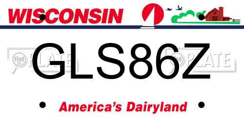 GLS86Z Wisconsin License Plate
