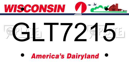 GLT7215 Wisconsin License Plate