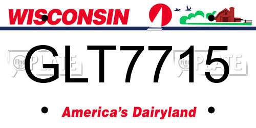 GLT7715 Wisconsin License Plate