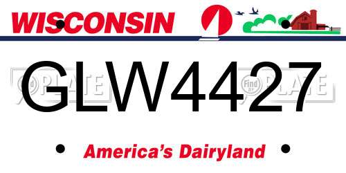 GLW4427 Wisconsin License Plate