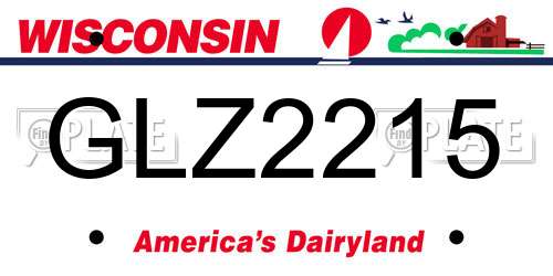 GLZ2215 Wisconsin License Plate