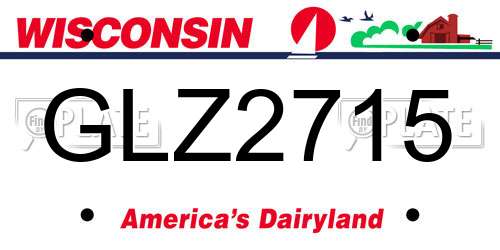 GLZ2715 Wisconsin License Plate