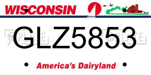 GLZ5853 Wisconsin License Plate