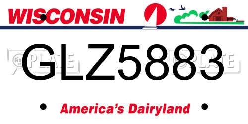 GLZ5883 Wisconsin License Plate