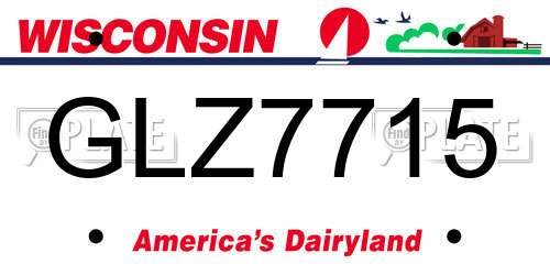 GLZ7715 Wisconsin License Plate