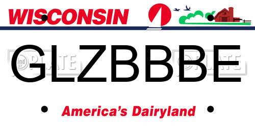 GLZBBBE Wisconsin License Plate