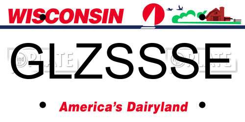 GLZSSSE Wisconsin License Plate