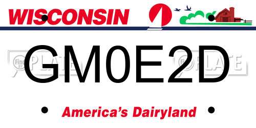 GM0E2D Wisconsin License Plate