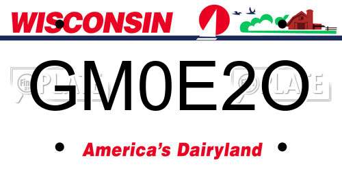 GM0E2O Wisconsin License Plate
