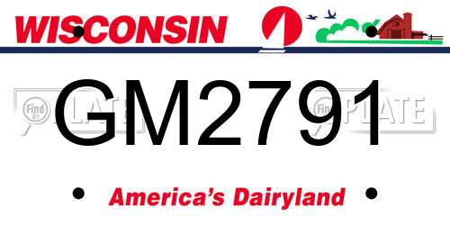 GM2791 Wisconsin License Plate