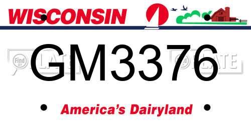 GM3376 Wisconsin License Plate