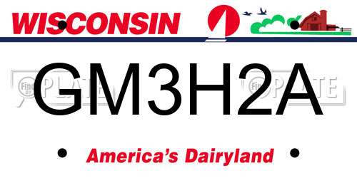 GM3H2A Wisconsin License Plate