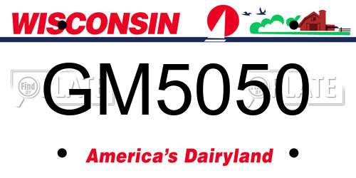 GM5050 Wisconsin License Plate