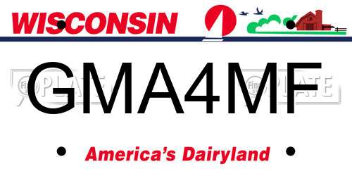 GMA4MF Wisconsin License Plate