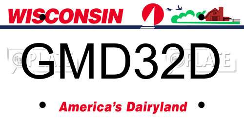 GMD32D Wisconsin License Plate