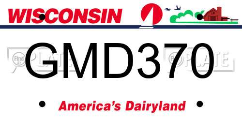 GMD370 Wisconsin License Plate