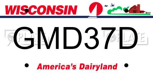 GMD37D Wisconsin License Plate