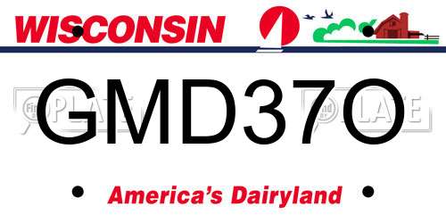 GMD37O Wisconsin License Plate