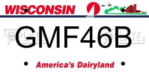 GMF46B Wisconsin License Plate