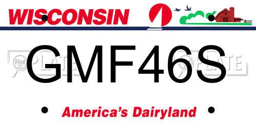 GMF46S Wisconsin License Plate