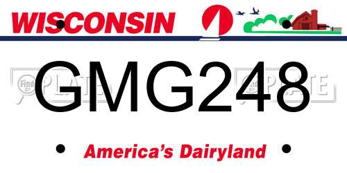 GMG248 Wisconsin License Plate
