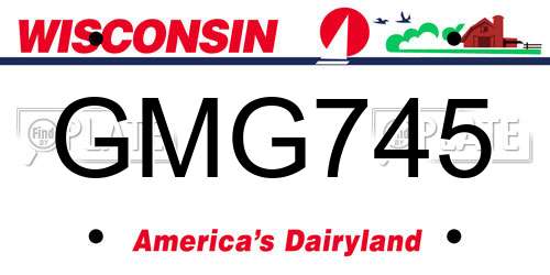 GMG745 Wisconsin License Plate