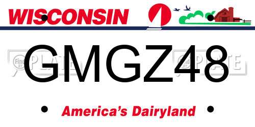 GMGZ48 Wisconsin License Plate