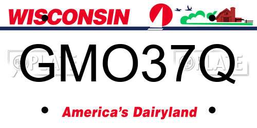 GMO37Q Wisconsin License Plate
