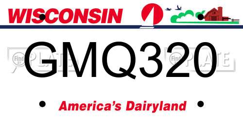 GMQ320 Wisconsin License Plate