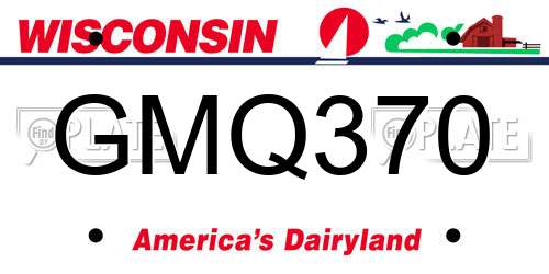 GMQ370 Wisconsin License Plate