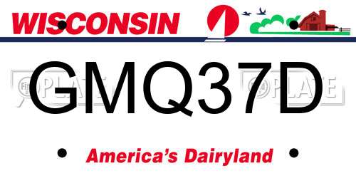 GMQ37D Wisconsin License Plate