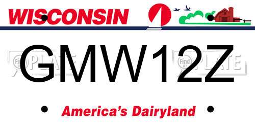 GMW12Z Wisconsin License Plate