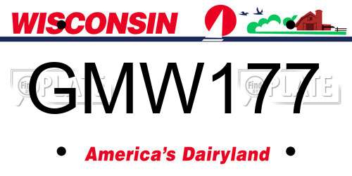 GMW177 Wisconsin License Plate