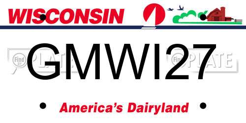 GMWI27 Wisconsin License Plate