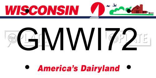 GMWI72 Wisconsin License Plate