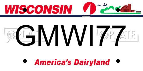 GMWI77 Wisconsin License Plate