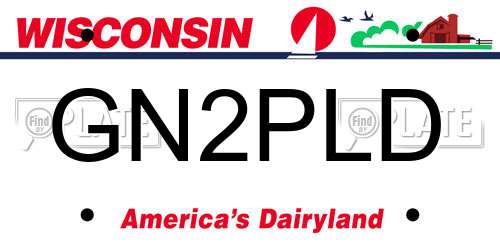 GN2PLD Wisconsin License Plate