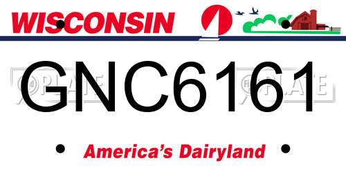 GNC6161 Wisconsin License Plate